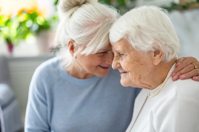 Senior woman with her adult daughter